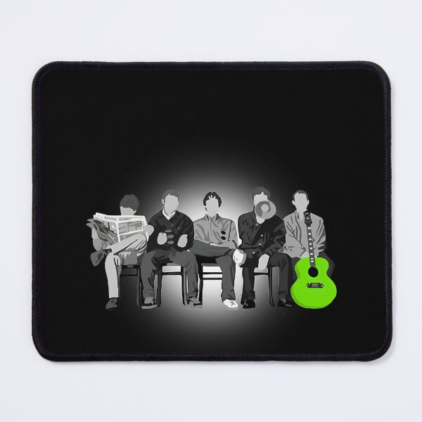Item preview, Britpop Band Members Sitting On Chairs With Green Acoustic Guitar designed and sold by Dija-Stores.