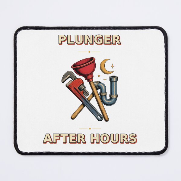 Item preview, Plunger After Hours Vintage Plumbing Crew Graphic designed and sold by Freshloop Studio | Whimsical Vintage Art.
