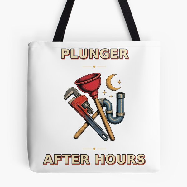 Item preview, Plunger After Hours Vintage Plumbing Crew Graphic designed and sold by Freshloop Studio | Whimsical Vintage Art.