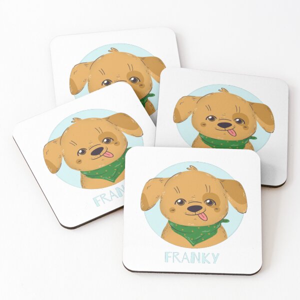 Item preview, Franky Cute Puppy - Playful Dog Portrait with Green Bandana designed and sold by GenZFashion000.
