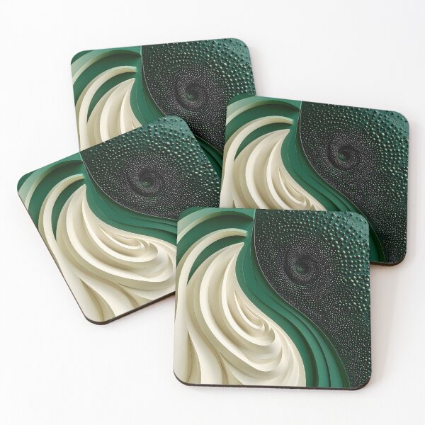 Item preview, Interwoven Green and White Spiral Design designed and sold by Vicky Brago-Mitchell®.