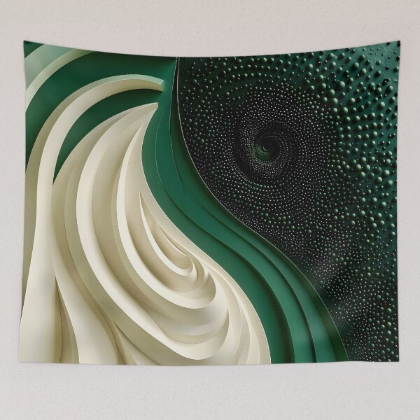 Item preview, Interwoven Green and White Spiral Design designed and sold by Vicky Brago-Mitchell®.
