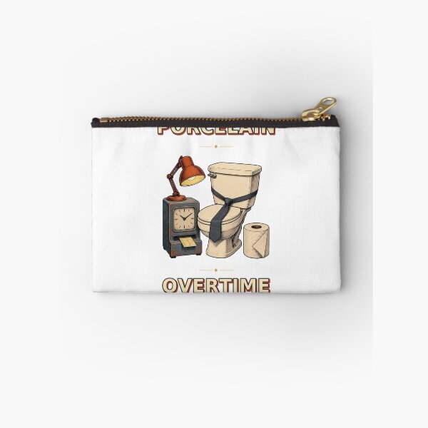 Item preview, Porcelain Overtime Retro Bathroom Work Humor designed and sold by Freshloop Studio | Whimsical Vintage Art.