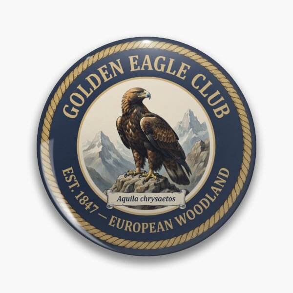 Item preview, Golden Eagle Club Vintage Badge Mountain Wildlife designed and sold by CalmCapy Co.