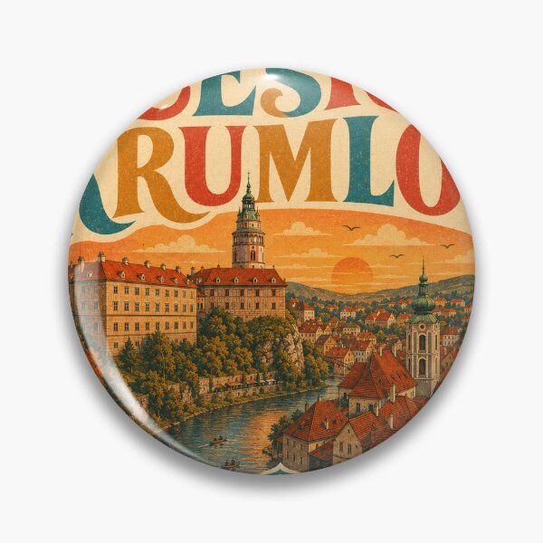 Artikelvorschau, Cesky Krumlov Tschechien Reise-Souvenir – Retro-Herz-Illustration entworfen und verkauft von VisualArtsOasis.