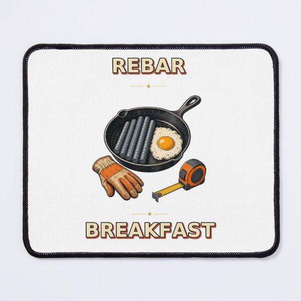 Item preview, Rebar Breakfast Vintage Construction Worker Humor designed and sold by Freshloop Studio | Whimsical Vintage Art.