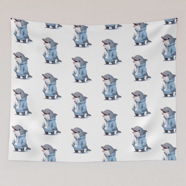Item preview, Cheerful Dolphin Hoodie Crew designed and sold by Icareis-Studios.