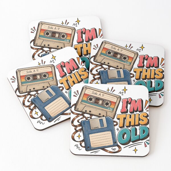 Item preview, I'm This Old | Retro Cassette & Floppy Disk designed and sold by YumiStories Shop.