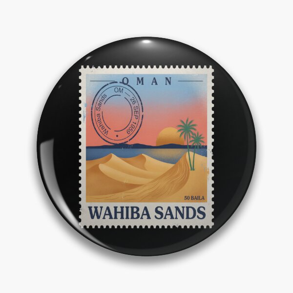 Item preview, Wahiba Sands Oman Golden Desert Dune Stamp Sticker designed and sold by stickercuffs.