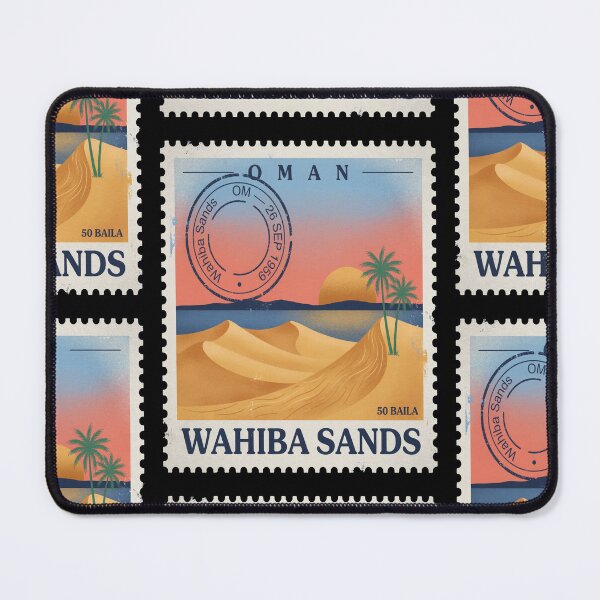 Item preview, Wahiba Sands Oman Golden Desert Dune Stamp Sticker designed and sold by stickercuffs.