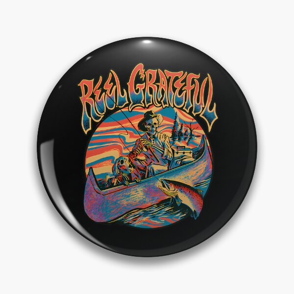 Item preview, Reel Grateful Skeleton Fishing Canoe Dog Trout designed and sold by Somerbej.