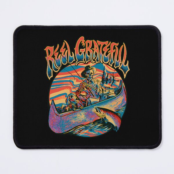 Item preview, Reel Grateful Skeleton Fishing Canoe Dog Trout designed and sold by Somerbej.