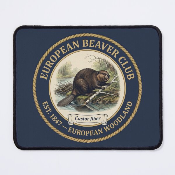 Item preview, European Beaver Club Vintage Badge Riverside Wildlife designed and sold by CalmCapy Co.