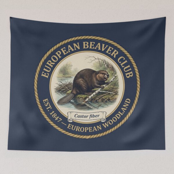 Item preview, European Beaver Club Vintage Badge Riverside Wildlife designed and sold by CalmCapy Co.