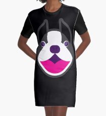 Happy Puppy Face Blackie Graphic T-Shirt Dress