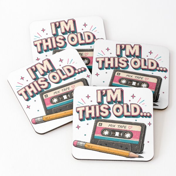 Item preview, I'm This Old | Pencil & Cassette designed and sold by YumiStories Shop.