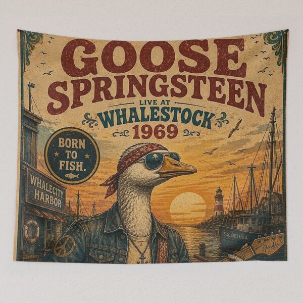 Item preview, Poster Goose Springsteen - Whalestock 1969 designed and sold by erlyJohary.