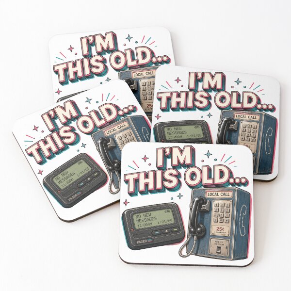 Item preview, I'm This Old | Pager & Payphone designed and sold by YumiStories Shop.