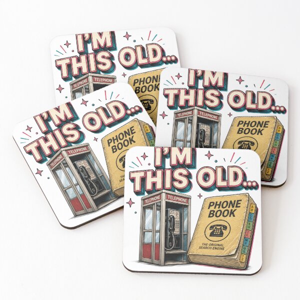 Item preview, I'm This Old | Phone Booth & Phone Book designed and sold by YumiStories Shop.