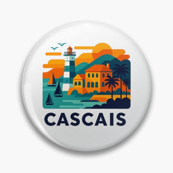 Item preview, Cascais Portugal Travel Souvenir - Santa Marta Lighthouse & Coast Art designed and sold by OzzFrequency.