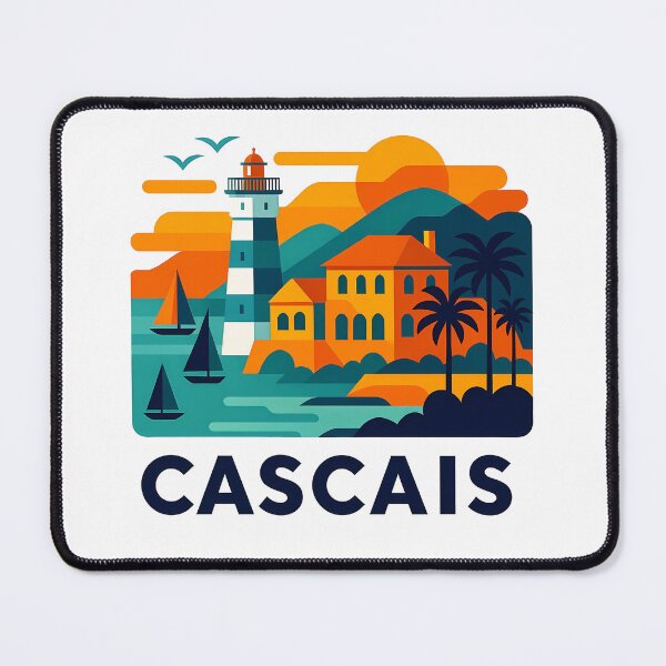 Item preview, Cascais Portugal Travel Souvenir - Santa Marta Lighthouse & Coast Art designed and sold by OzzFrequency.