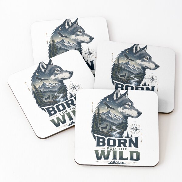 Item preview, Born For The Wild Wolf Mountain Outdoor Adventure Design designed and sold by WearTheVibe Store.