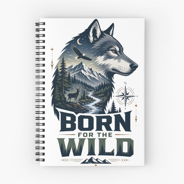 Item preview, Born For The Wild Wolf Mountain Outdoor Adventure Design designed and sold by WearTheVibe Store.
