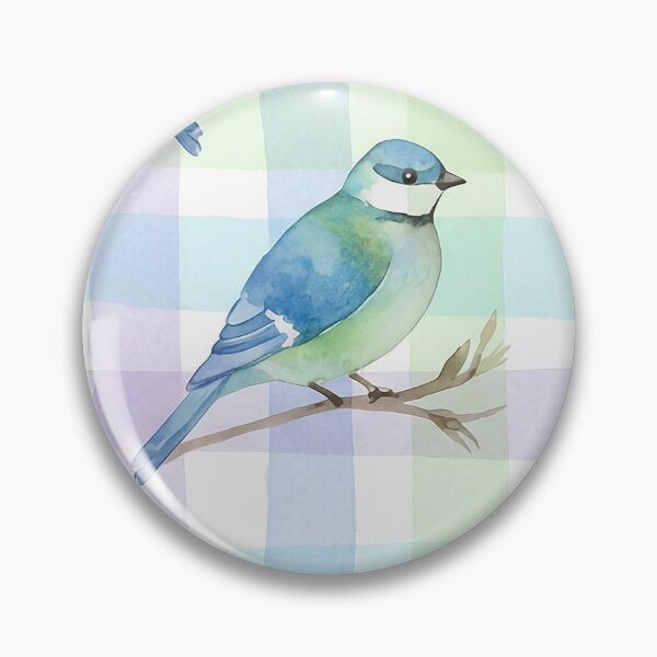 Item preview, Pastel Watercolor Songbird on Multicolor Plaid Grid designed and sold by wissal.studio.