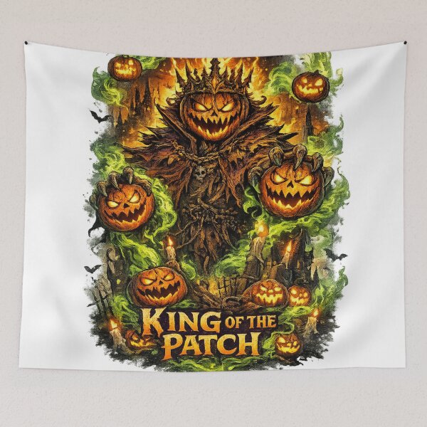 Item preview, King of the Patch – Dark Pumpkin King Halloween Horror T-Shirt designed and sold by D.Shop.