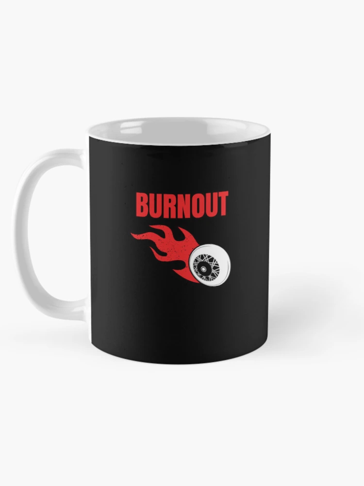 Thumbnail 5 of 6, Coffee Mug, Burnout - Flaming Wheel Racing Design designed and sold by RageLine.