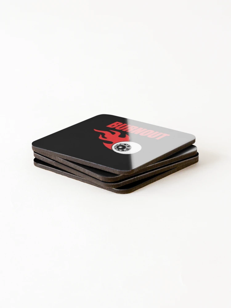 Thumbnail 4 of 5, Coasters (Set of 4), Burnout - Flaming Wheel Racing Design designed and sold by RageLine.