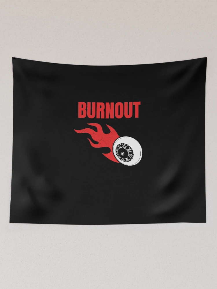 Thumbnail 2 of 3, Tapestry, Burnout - Flaming Wheel Racing Design designed and sold by RageLine.