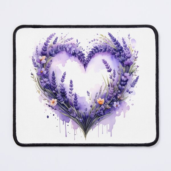 Item preview, Purple Lavender Floral Heart Watercolor Illustration designed and sold by BetweenForms.