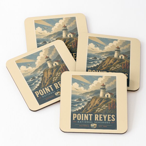 Item preview, Point Reyes National Seashore Lighthouse Vintage WPA Travel Poster Shirt | Retro California Coast Adventure Design designed and sold by Globalcitytees.
