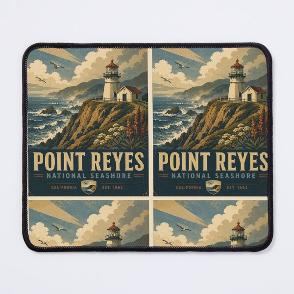 Item preview, Point Reyes National Seashore Lighthouse Vintage WPA Travel Poster Shirt | Retro California Coast Adventure Design designed and sold by Globalcitytees.
