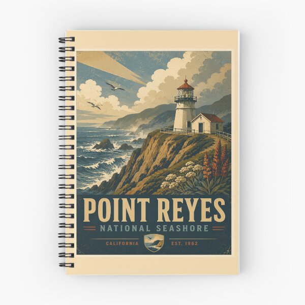 Item preview, Point Reyes National Seashore Lighthouse Vintage WPA Travel Poster Shirt | Retro California Coast Adventure Design designed and sold by Globalcitytees.