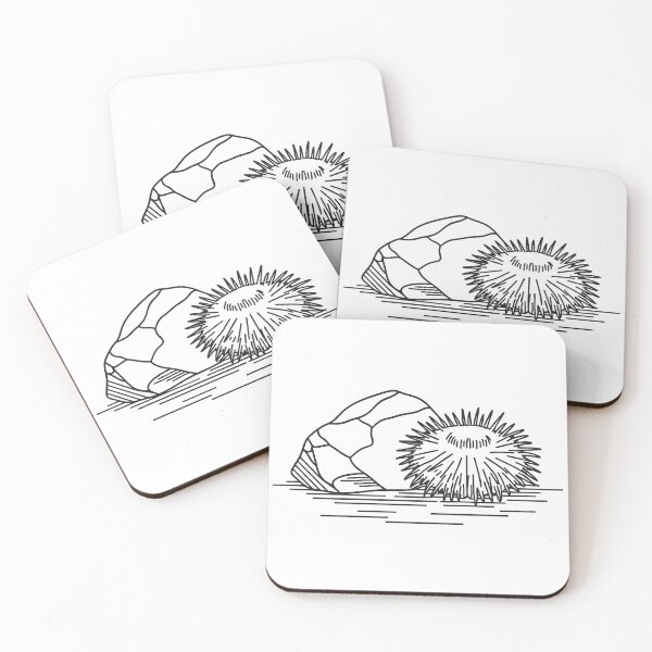 Item preview, A sea urchin resting by a rock on the seabed designed and sold by rasagamastore.
