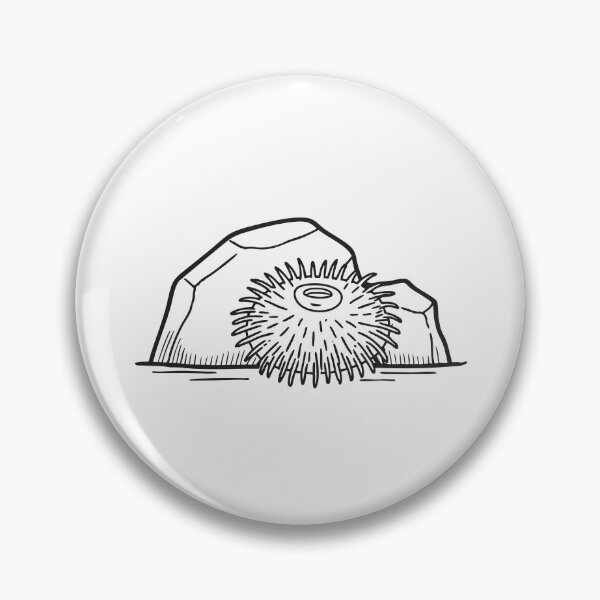 Item preview, A dark sea urchin settled next to a stone underwater designed and sold by rasagamastore.