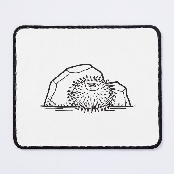 Item preview, A dark sea urchin settled next to a stone underwater designed and sold by rasagamastore.