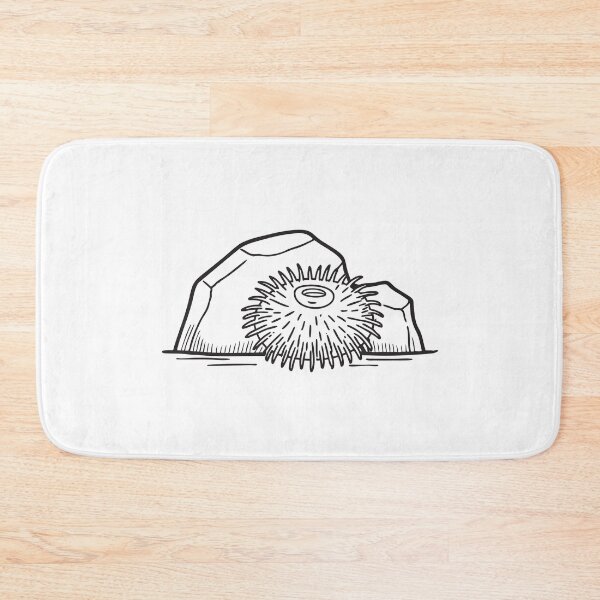 Item preview, A dark sea urchin settled next to a stone underwater designed and sold by rasagamastore.