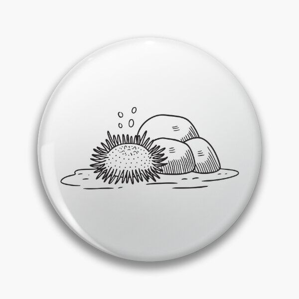 Item preview, A spiky urchin resting near a rock on the ocean bottom designed and sold by rasagamastore.
