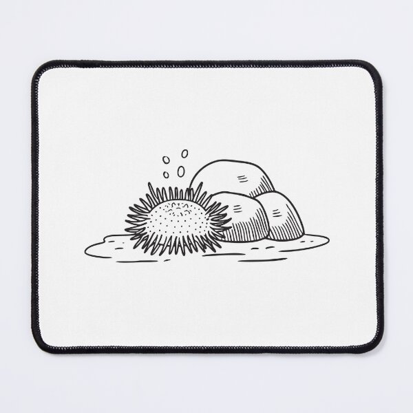 Item preview, A spiky urchin resting near a rock on the ocean bottom designed and sold by rasagamastore.