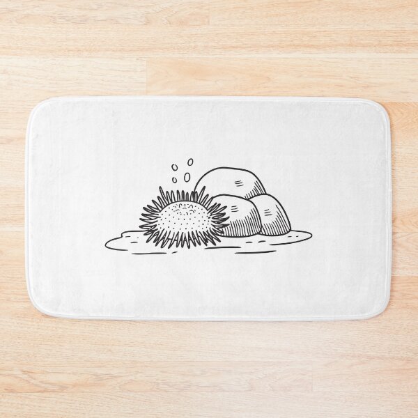 Item preview, A spiky urchin resting near a rock on the ocean bottom designed and sold by rasagamastore.