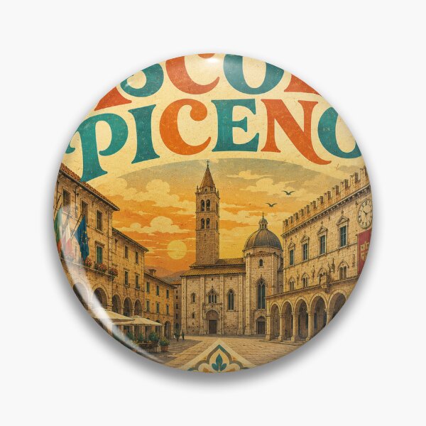 Item preview, Ascoli Piceno Souvenir Heart Design - Vintage Italy Travel Art designed and sold by VisualArtsOasis.