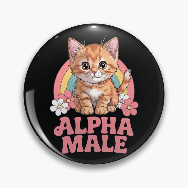 Item preview, Cute Kitten Alpha Male Retro Rainbow  designed and sold by wyattlinh1998.