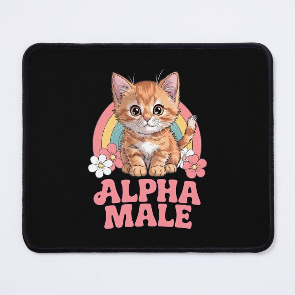 Item preview, Cute Kitten Alpha Male Retro Rainbow  designed and sold by wyattlinh1998.