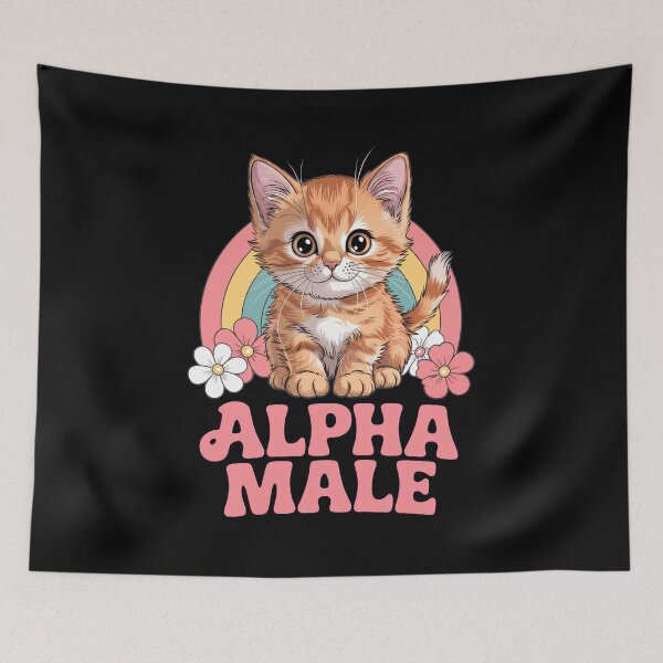 Item preview, Cute Kitten Alpha Male Retro Rainbow  designed and sold by wyattlinh1998.