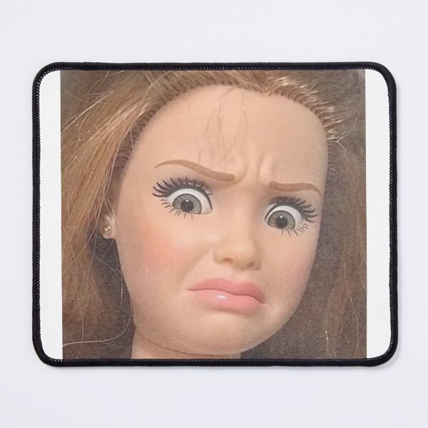 Item preview, Funny Shocked Doll Face Meme Cringe Disgusted Reaction designed and sold by Devilians92.