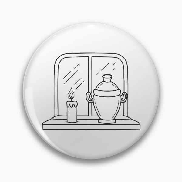 Item preview, A covered urn sitting beside a glowing candle on a window ledge designed and sold by rasagamastore.