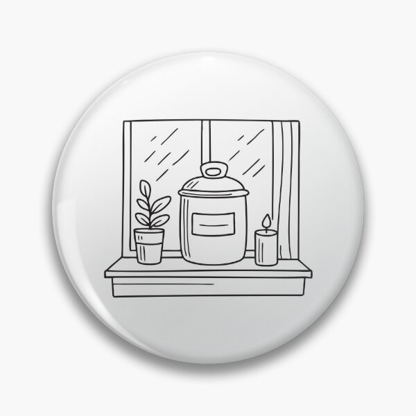 Item preview, A closed urn resting beside a candle on the windowsill designed and sold by rasagamastore.